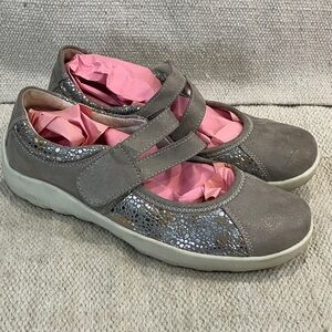 Remonte Gray silver / gold Sparkle Mary Jane Flats size eur 39